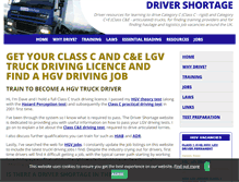Tablet Screenshot of drivershortage.co.uk